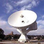 Une antenne destinée à recevoir les données des sondes CLUSTER. Cette antenne de l'Agence Spatiale Européene (ESA) est située à Villafranca en Espagne.