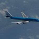Un Boeing 747 de la KLM semblable à celui qui eut en 1989 des problèmes de propulsion suite à la traversée d'un panache de cendres jailli du Mont Redoubt