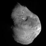 Le noyau de la comète Tempel 1 cinq minutes avant l'impact.