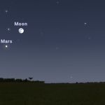 Mars et la Lune en tout début de nuit ce 13 janvier 2025 au soir